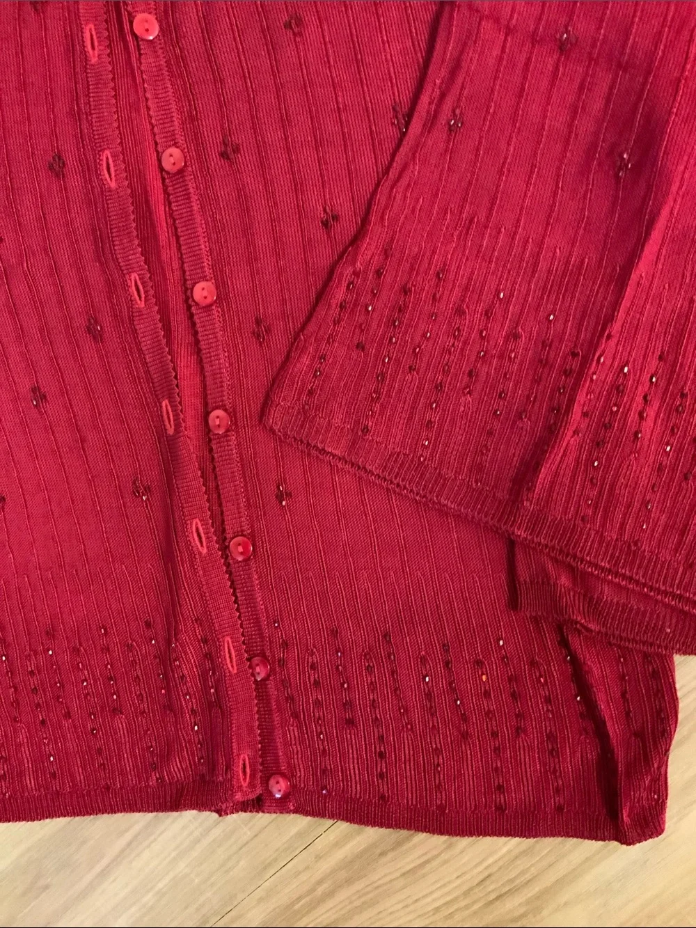 Red Ribbed Knit Cardigan & Tank Set - Picture 3 of 3